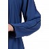 A-line abaya with piping at sleeves-Blue-black